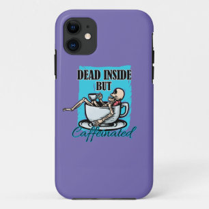 Dead Inside But Caffeinated Coffee Loving Skeleton Case-Mate iPhone Case