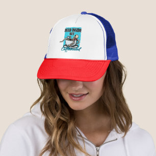 Dead Inside But Caffeinated Coffee Loving Skeleton Trucker Hat