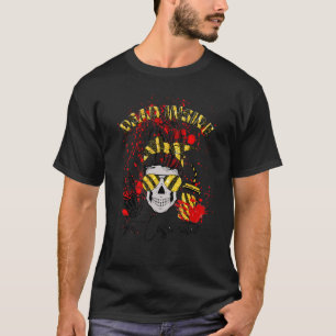 Dead Inside But Caffeinated True Crime Messy Bun H T-Shirt