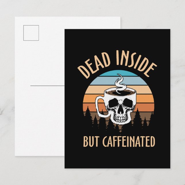 Dead inside but caffinated invitation postcard (Front/Back)