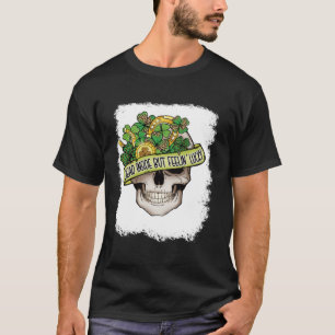 Dead Inside But Feeling Lucky  Skeleton St Patrick T-Shirt