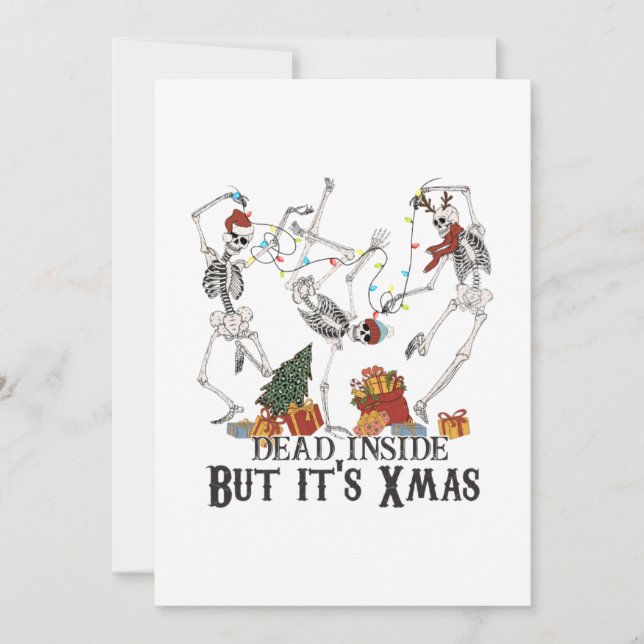 Dead Inside But Its Christmas Funny Christmas Invitation (Front)