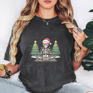 Dead Inside But It'S Christmas Skeleton Yoga T-Shirt