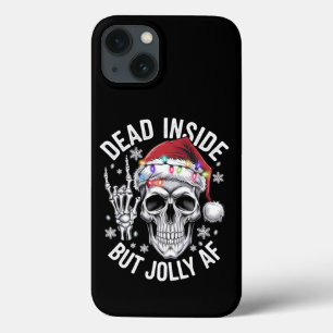 Dead Inside But Jolly AF Christmas Gift Skeleton iPhone 13 Case