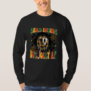 Dead Inside But Jolly AF Merry Xmas Happy Face Hea T-Shirt