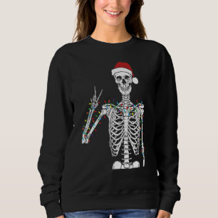Dead-Inside But Jolly AF Skeleton Christmas Funny Sweatshirt