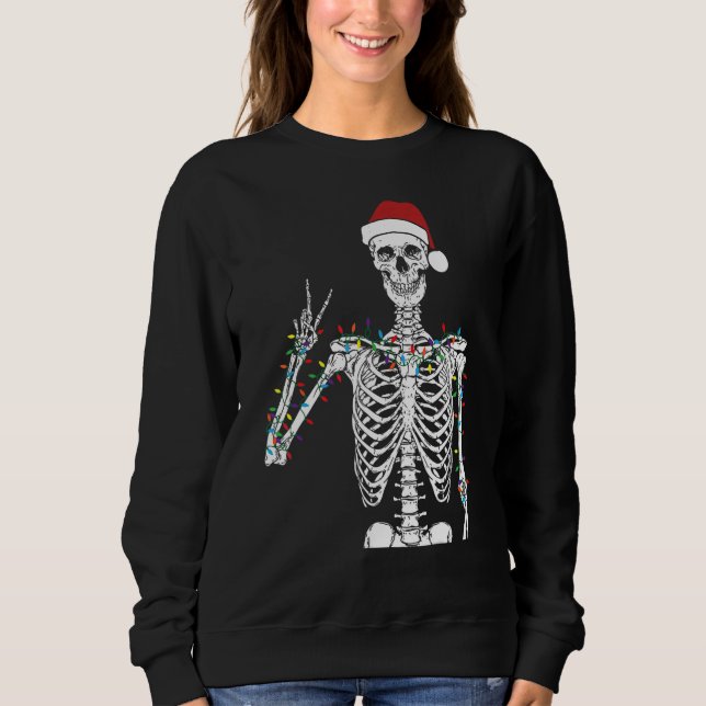 Dead-Inside But Jolly AF Skeleton Christmas Funny  Sweatshirt (Front)
