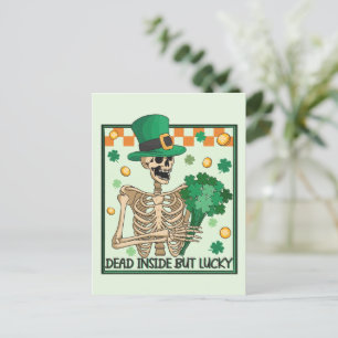Dead Inside But Lucky St Patricks Postcard