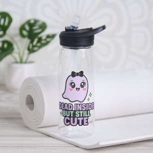 Dead Inside But Still Cute Ghost Kawaii Vibes Water Bottle