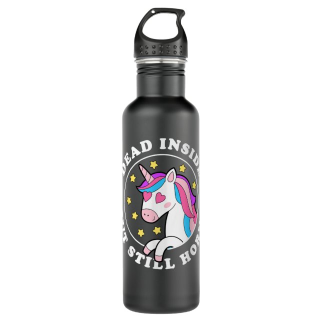 Dead inside but still horny 655 710 ml water bottle (Front)