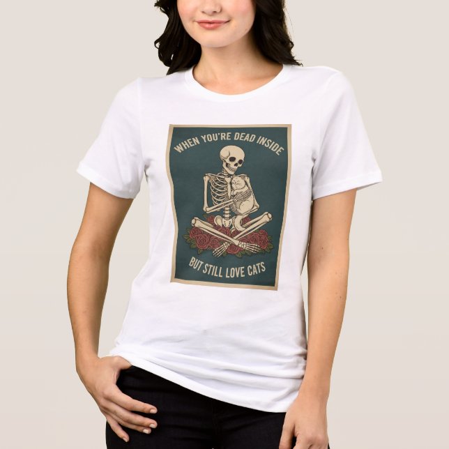 Dead Inside, Cat Outside Tri-Blend Shirt (Front)