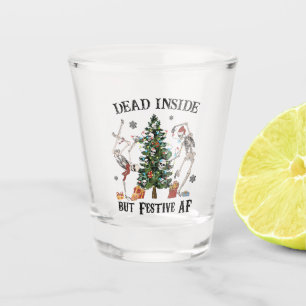 Dead Inside Funny Christmas Shot Glass