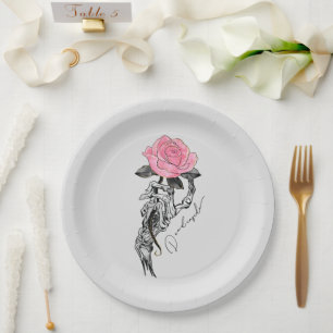 Dead Inside – Goth Skeleton Hand Paper Plate