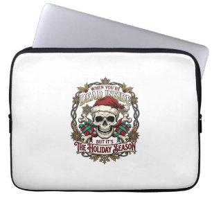 Dead Inside Holiday Season Christmas Skull Santa H Laptop Sleeve