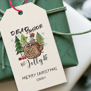 Dead Inside Jolly AF Funny Christmas Gift Tags