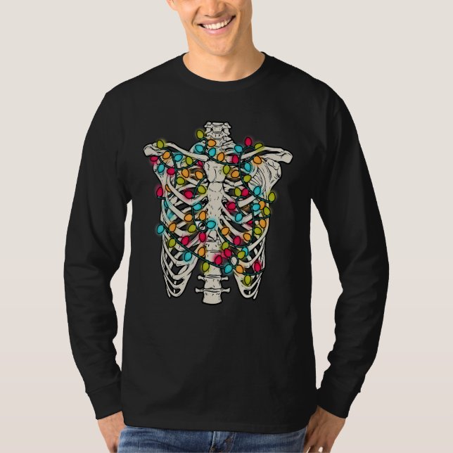 Dead Inside, Jolly AF, Funny Xmas Skeleton, Retro  T-Shirt (Front)