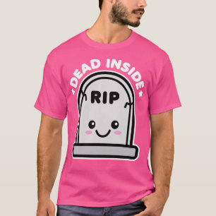 Dead Inside Kawaii Tombstone Halloween Design T-Shirt