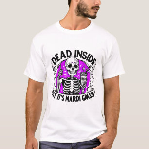 “Dead Inside” Mardi Gras – Carnival Skeleton T-Shirt