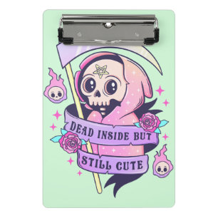 Dead Inside Pastel Goth Grim Reaper Mini Clipboard