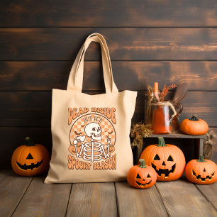 Dead Inside Retro Groovy Halloween Tote Bag