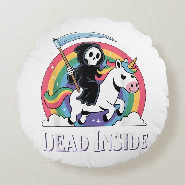  Dead Inside  Round Cushion (Front)