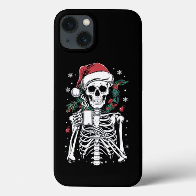 Dead Inside Skeleton Christmas Coffee Lover Gift  Case-Mate iPhone Case (Back)