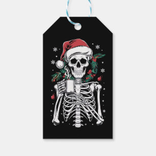Dead Inside Skeleton Christmas Coffee Lover Gift Tags