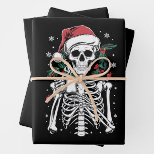 Dead Inside Skeleton Christmas Coffee Lover Gift Wrapping Paper Sheet