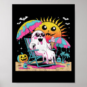 Dead Inside Tan Outside Funny Ghost Beach Art  Poster
