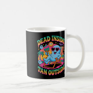 Dead Inside Tan Outside Funny Ghost Summerween Coffee Mug