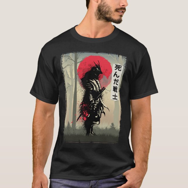 Dead Japanese Samurai Warrior Japan Swordsman T-Shirt (Front)