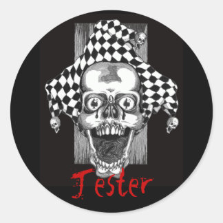 Dead Jester Sticker. Classic Round Sticker