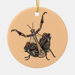 Dead Leaf Mantis Ceramic Tree Decoration