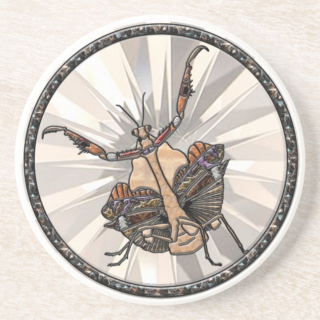 Dead Leaf Mantis Coaster (Front)