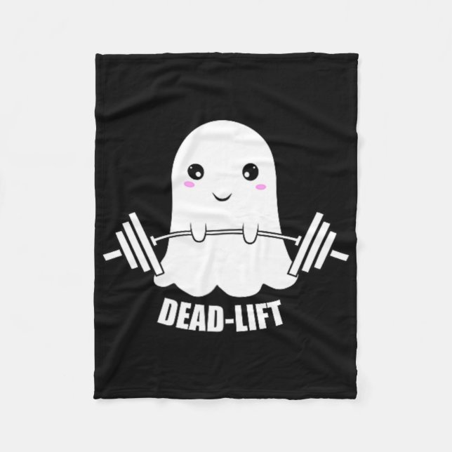 Dead Lift Ghost Halloween  Fleece Blanket (Front)