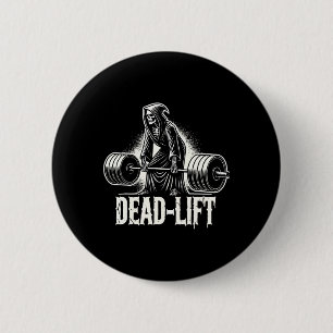 Dead-lift - Grim Reaper Halloween Gym Workout Body 6 Cm Round Badge