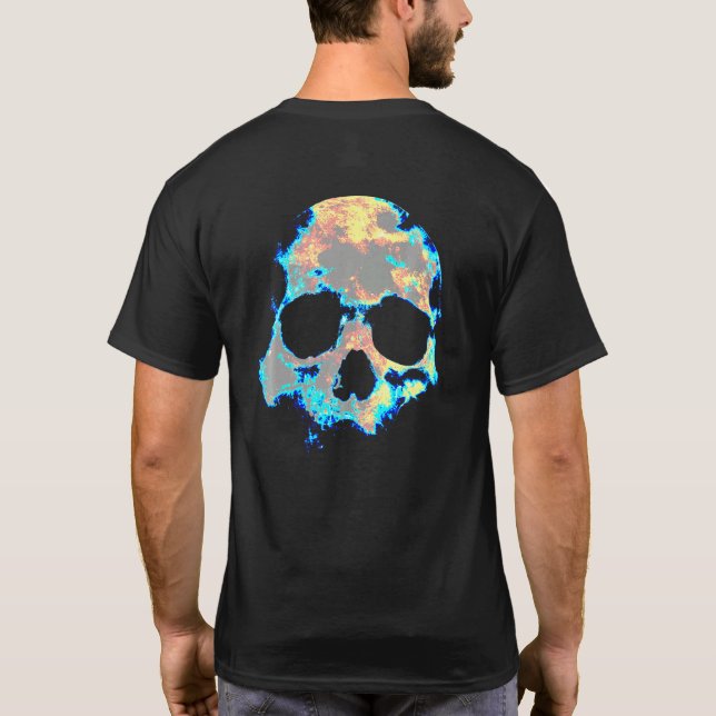Dead Mans Skull Death Skeleton Head Bones Cool Sku T-Shirt (Back)