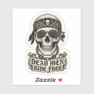 Dead Men Ride Free Bandanna Skull Roses