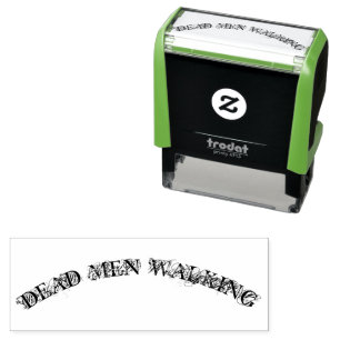 " DEAD MEN WALKING " SPOOKY LOOKING HALLOWEEN SELF-INKING STAMP