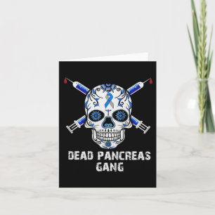 Dead Pancreas Gang Skull Diabetes Awareness Card
