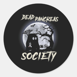 Dead Pancreas Society Diabetes Awareness Halloween Classic Round Sticker