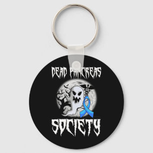 Dead Pancreas Society Diabetes Halloween Diabetic Key Ring