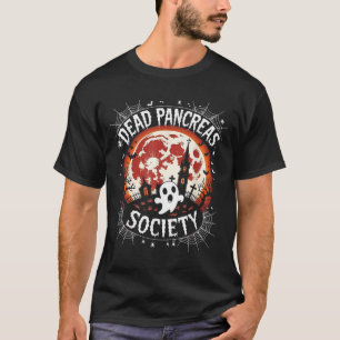 Dead Pancreas Society Ghost Halloween Disease Awar T-Shirt