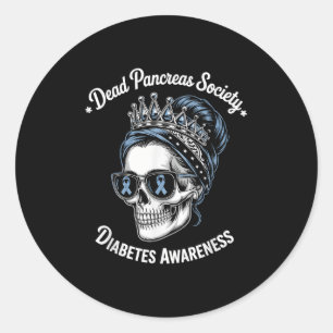 Dead Pancreas Society Shirt Funny Diabetes Awarene Classic Round Sticker