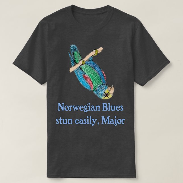 Dead Parrot Norwegian Blues Stun Easily Major T-Shirt (Design Front)