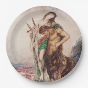 Dead Poet Being Carried by a Centaur (Sunset) Paper Plate