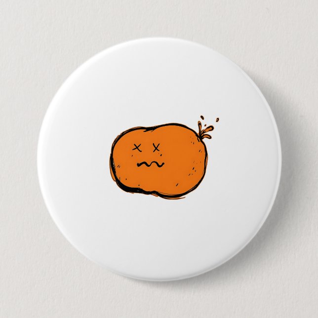 dead pumpkin cartoon 7.5 cm round badge (Front)