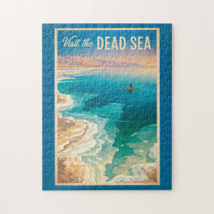 Dead Sea Illustration Travel Art Vintage Jigsaw Puzzle