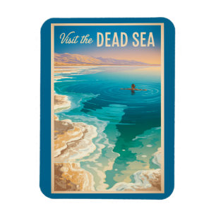 Dead Sea Illustration Travel Art Vintage Magnet