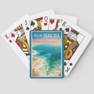 Dead Sea Illustration Travel Art Vintage Playing Cards